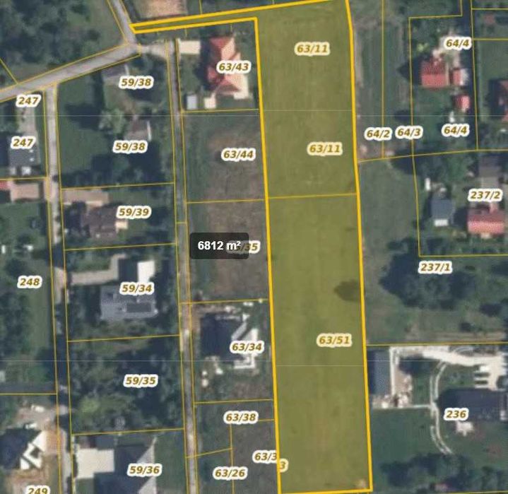 Sprzedam– działka budowlana 68,17ar – Narama, ul.Jodłowa, gm.Iwanowice