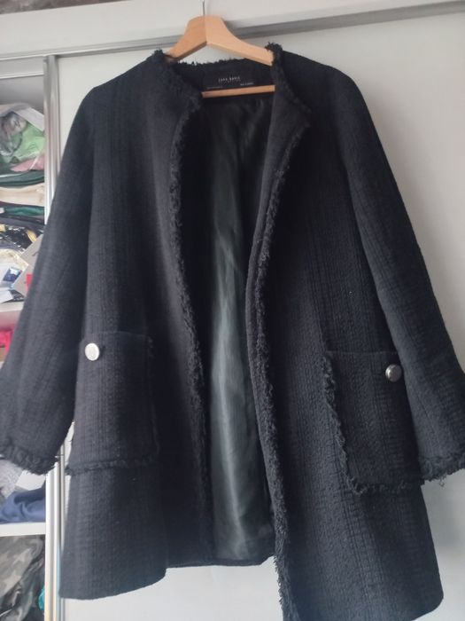 Tweedowa marynarka żakiet Zara surdut 40/42