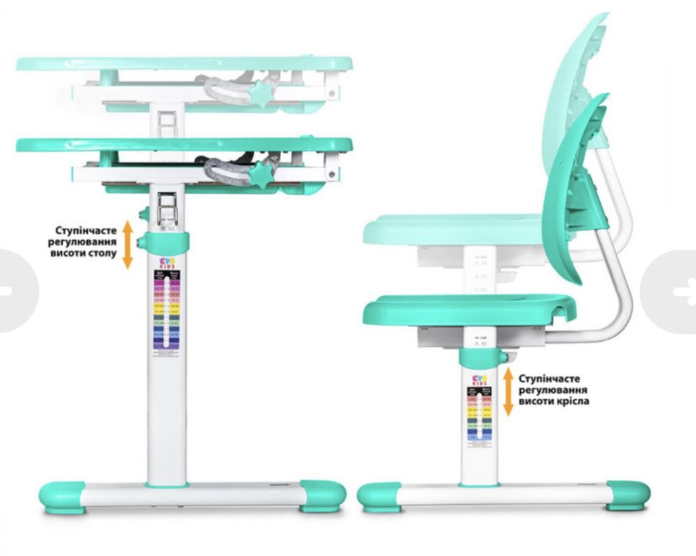 Комплект Evo-Kids Стіл Стілець Evo-06 Ergo Green