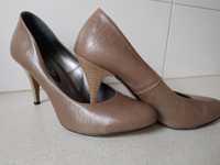 Pantofle skórzane damskie 39