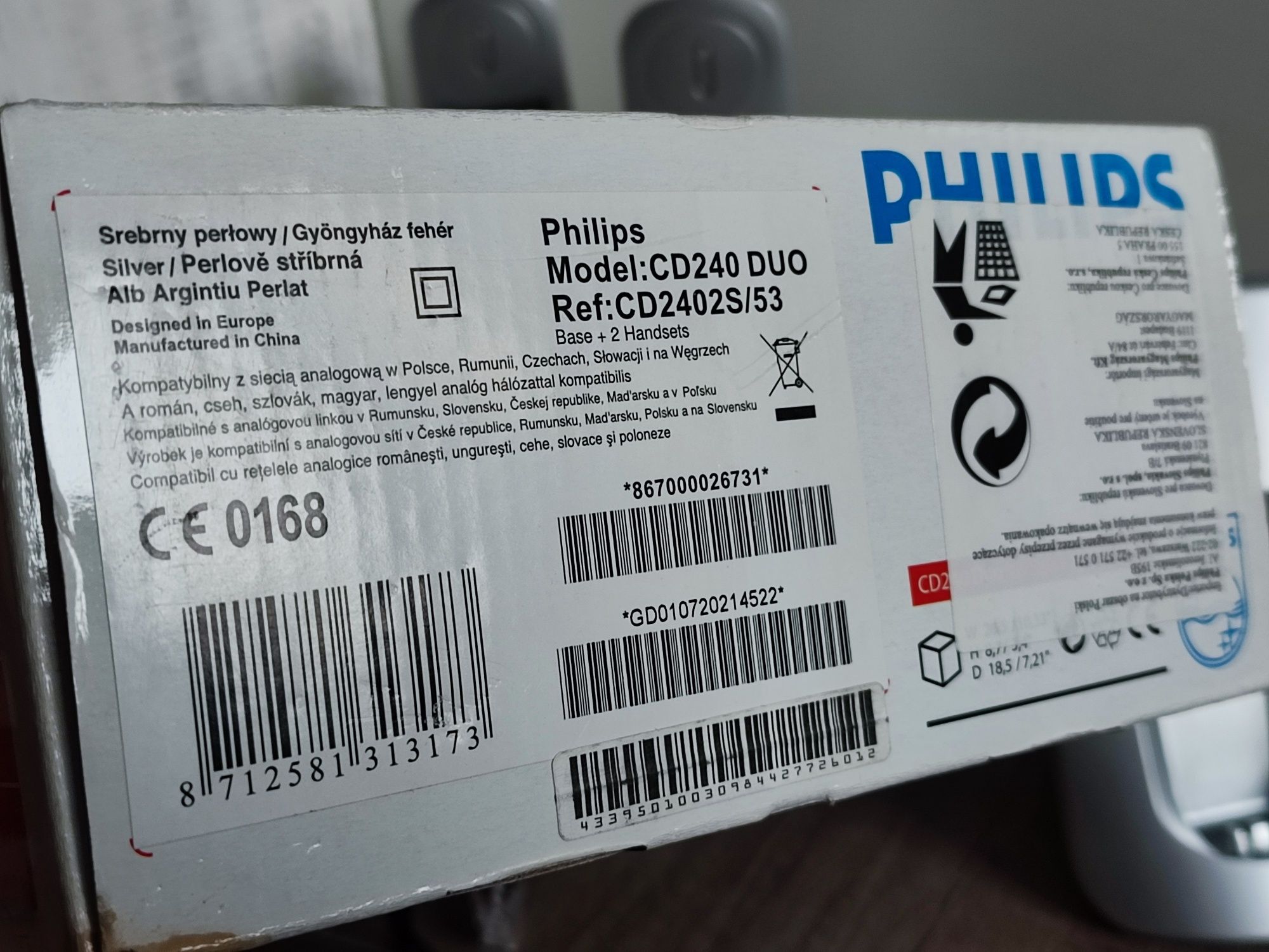 Telefon bezprzewodowy Philips CD240 Duo