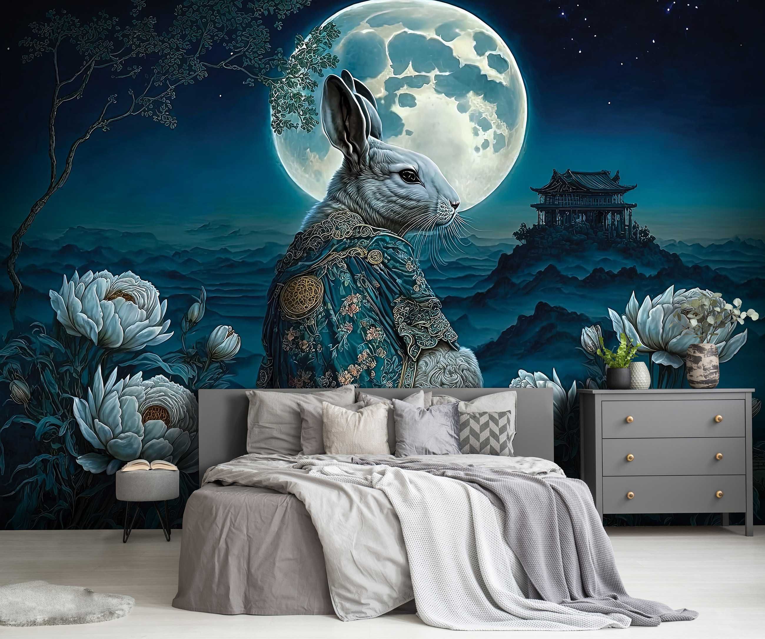 Fototapeta Sztuka Noc Zając Mistyka 3D Na Twój Własny Rozmiar + KLEJ