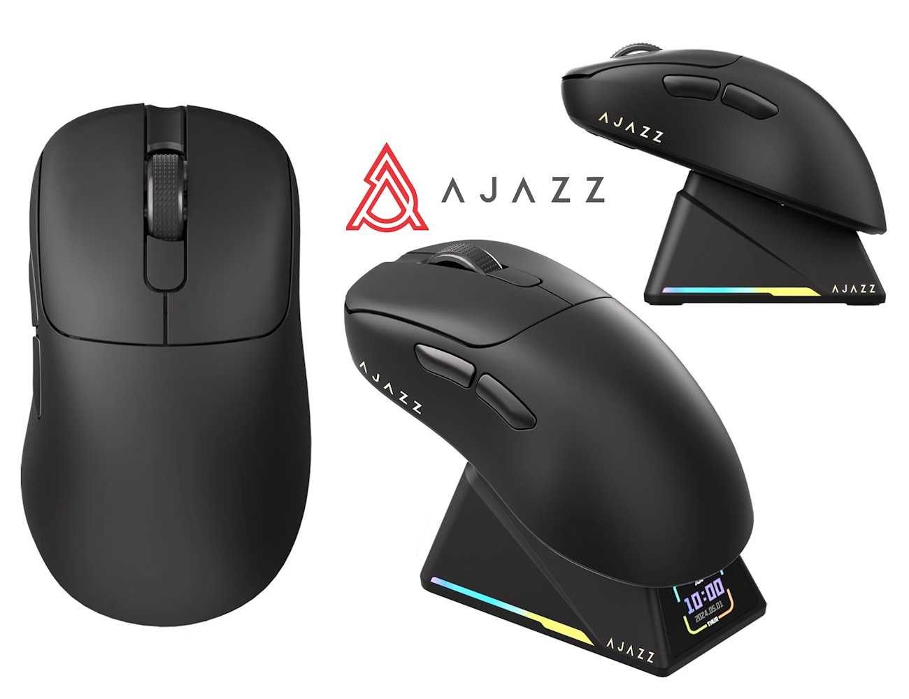 Миша AJAZZ AJ179 APEX Black док-станція з екраном PAW3950 DPI 42K