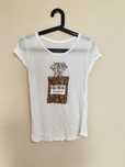 Biały T-shirt H&M rozmiar XS cekinowy wzór