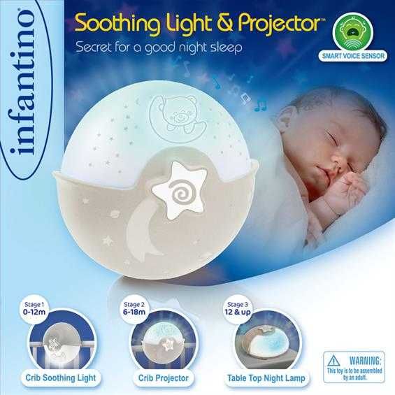 Нічник-проектор Infantino Спокійні сни сірий (004909I)