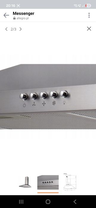 Okap kominowy przyścienny Amica OKP6221Z 60cm 388 m³/h 58-65 dB LED Sr