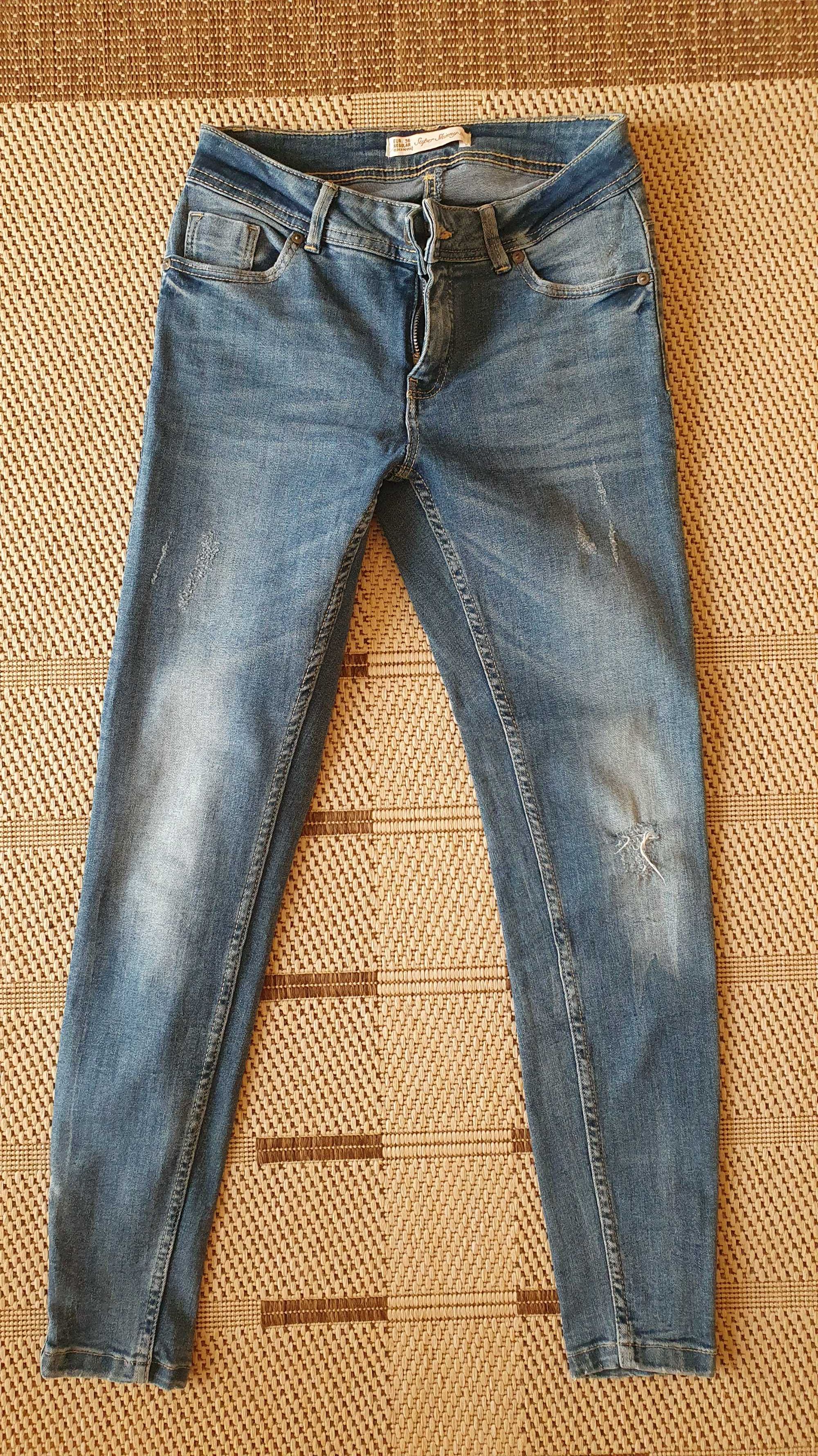 spodnie jeansowe skinny slim rurki clockhouse c&a