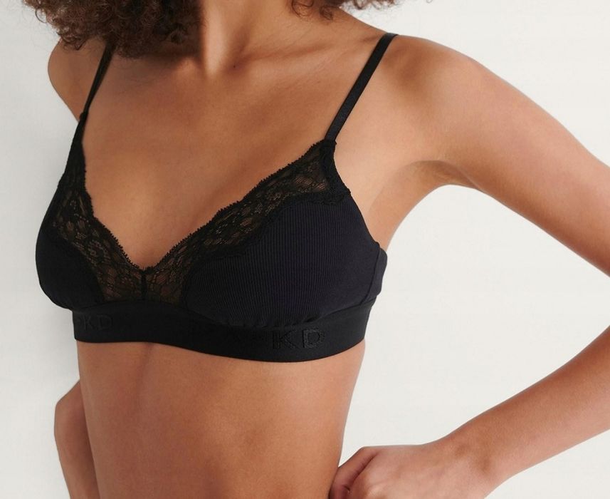 Czarny biustonosz bralet hunkemoller x Na-Kd xs, stanik nieusztywniany