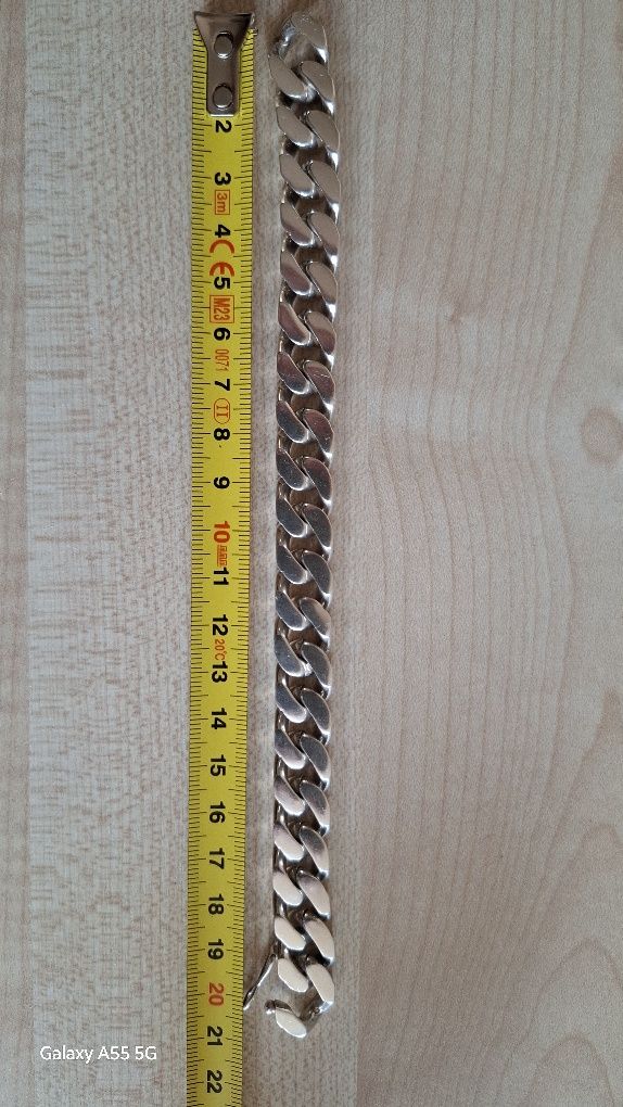 Łańcuch i bransoleta biżuteria srebrna 925 męska WARMET