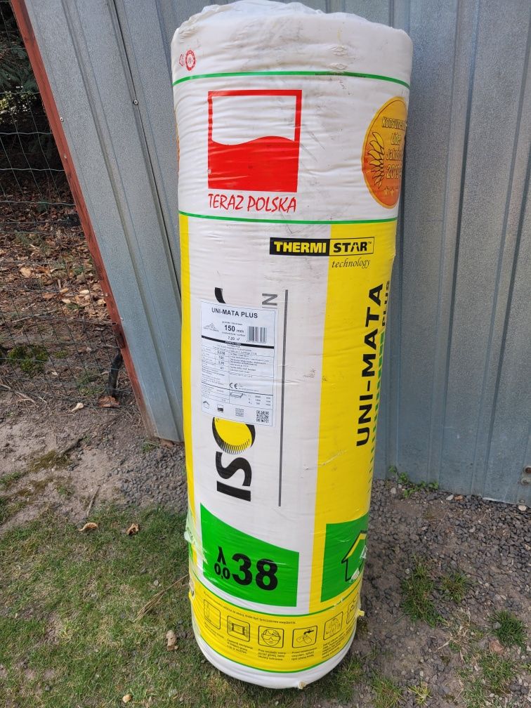 Wełna  Isover Uni Mata Plus gr 20cm 38lambda dwie rolki