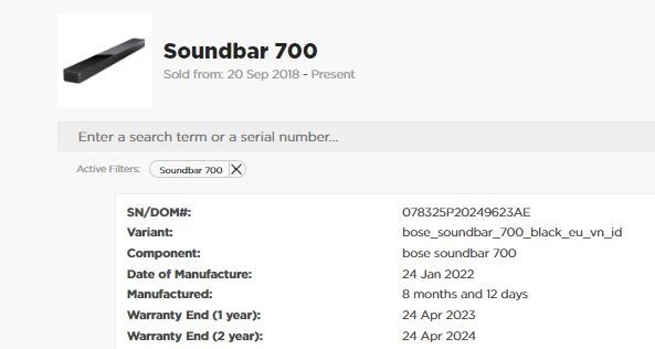 Soundbar Bose 700 + Bass module 500 -  nowe, na gwarancji producenta