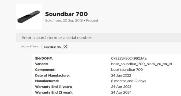 Soundbar Bose 700 + Bass module 500 -  jak nowe