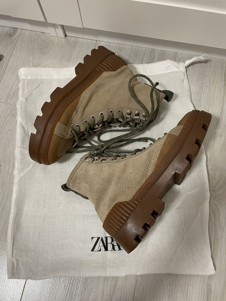 Zara buty sznurowane trapery 38