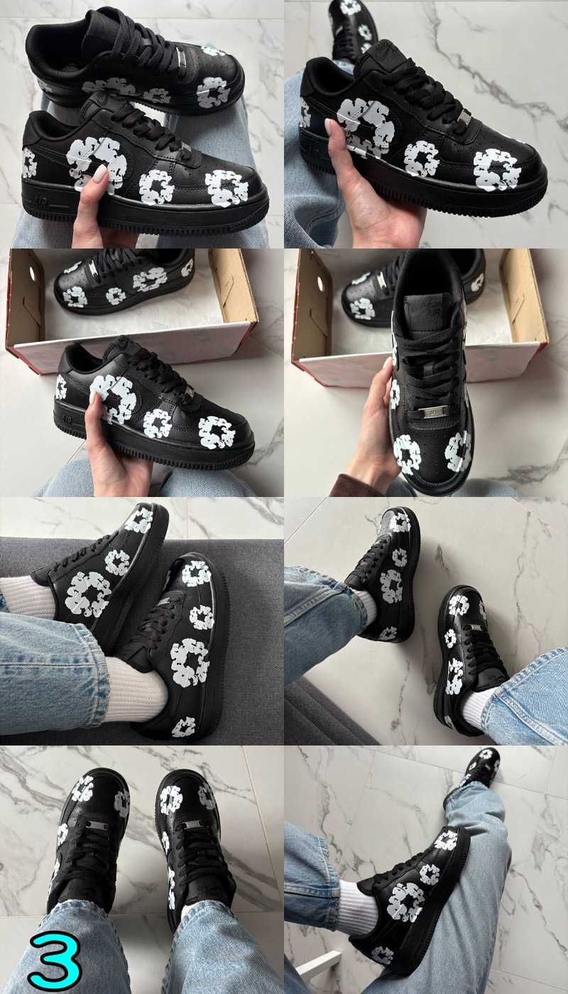 ‼️1 В 1 ДО ОРИГІНАЛУ Кросівки Nike Air Force 1 CDG, aniversary, denim