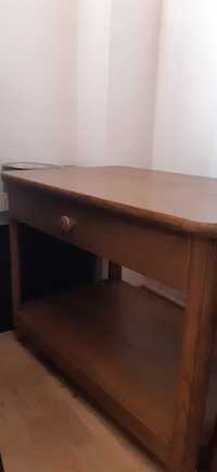 Stolik na kółkach drewniany, stolik kawowy, szafka rtv 74x47 cm