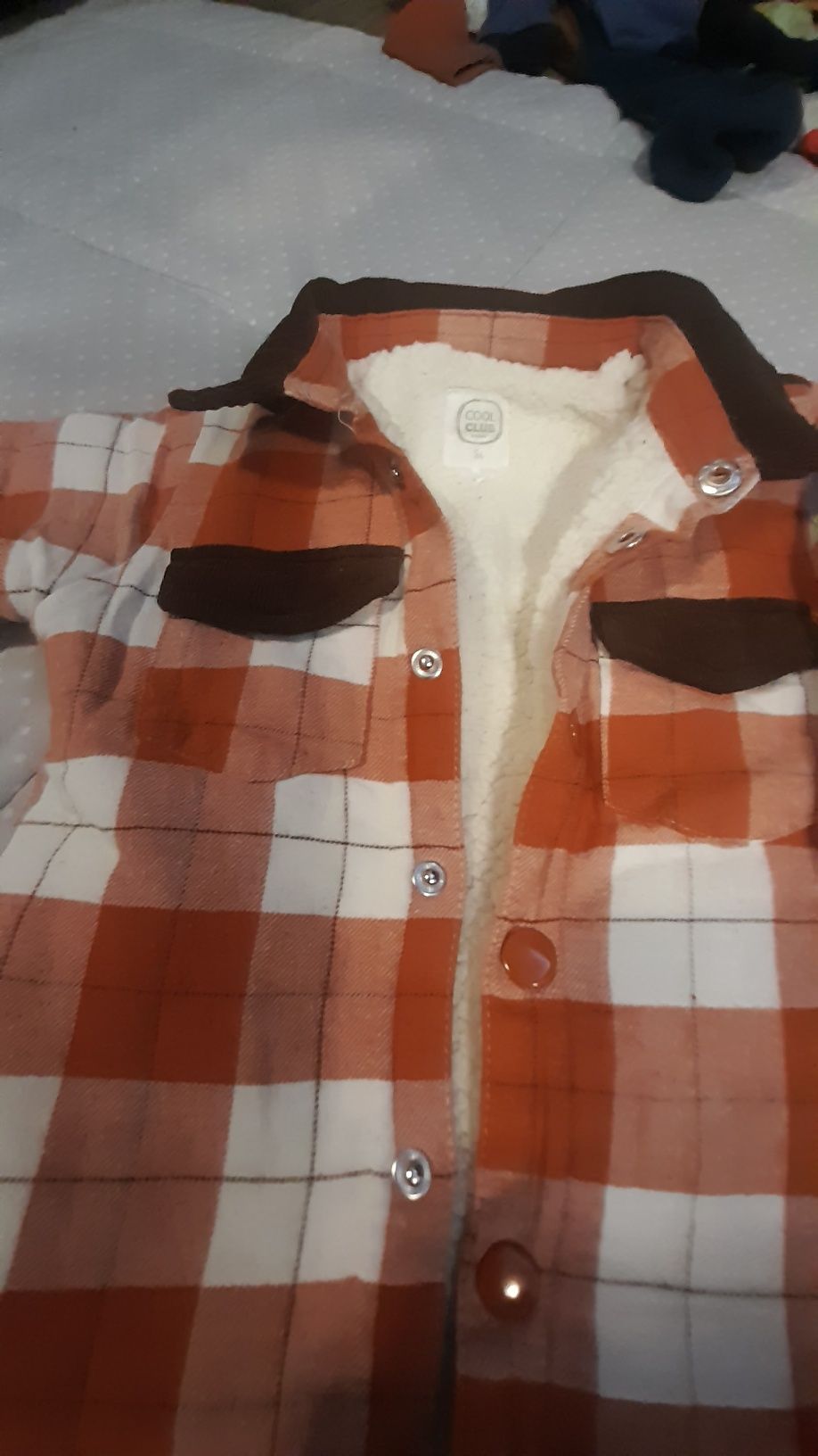 Ciepła bluza kurtka z futerkiem wewnątrz r.86