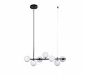 Lampa sufitowa czarna 7 kul szklanych