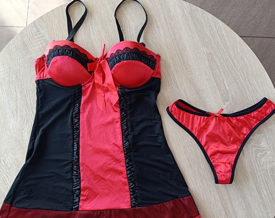 Seksowna sukienka nocna piżama komplet