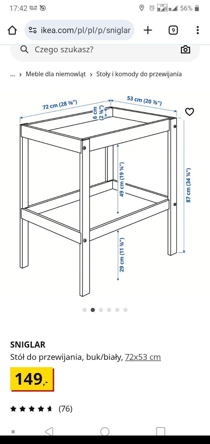 Przewijak/półka Ikea rezerwacja