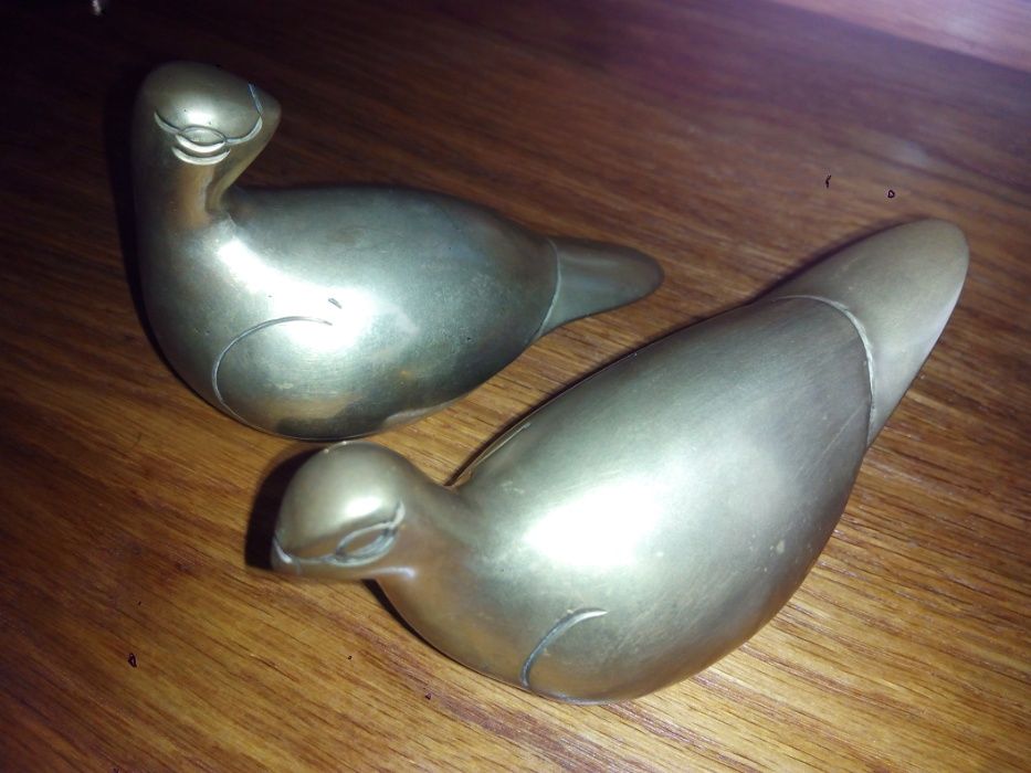 conjunto de patos em cobre