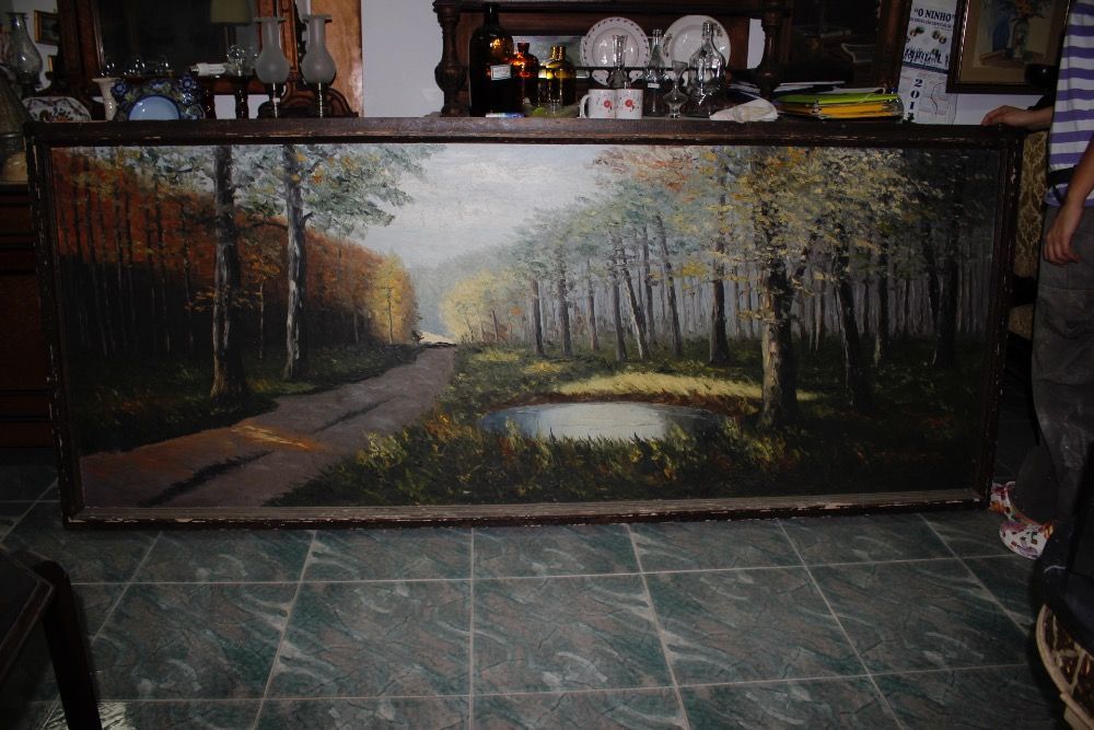 Grande Quadro / Tela a Oleo-240x95cm-Anos 70-Patricio da Cruz-Paisagem