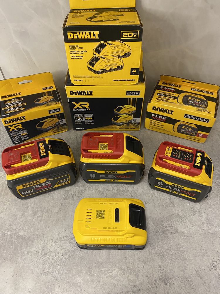 DeWALT ОРИГІНАЛЬНІ НЕ підробка акумуляторні батареї різної ємкості