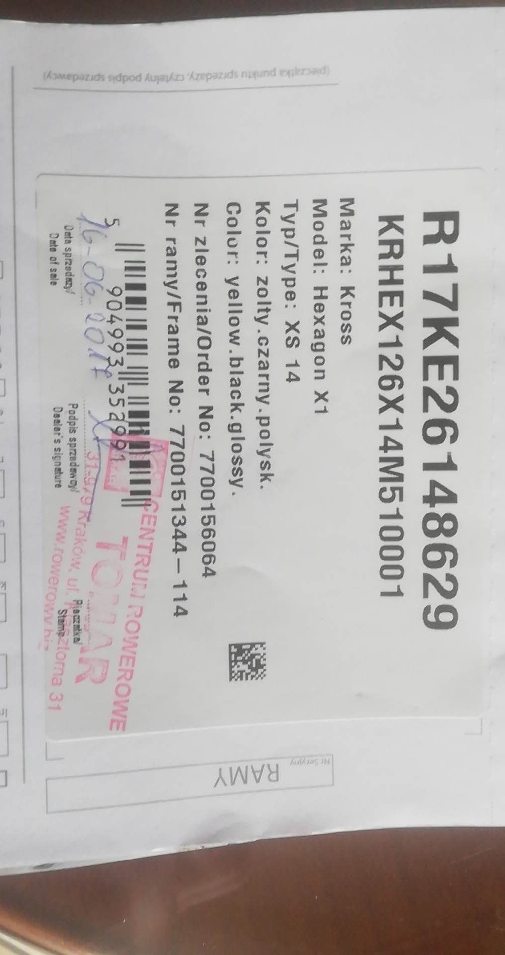 Rower kross heksagon x1