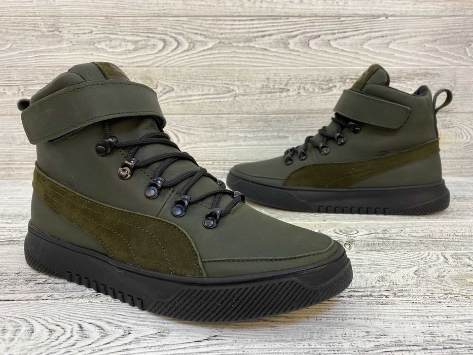Зимові чоловічі кросівки на хутрі Шкіра! Розміри 40-45. Ботинки Puma