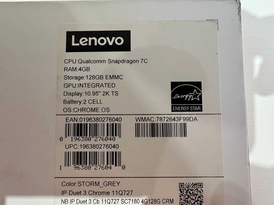 LENOVO Chromebook Ideapad Duet 3 4 GB - 128 GB