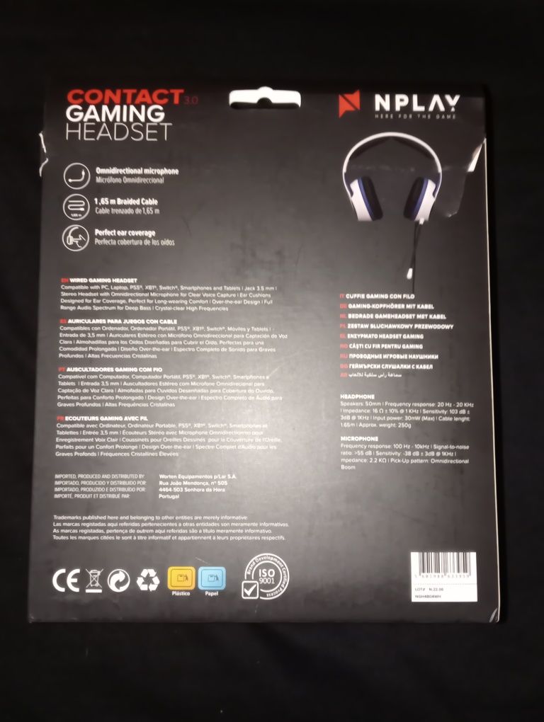 Fones gaming NPLAY contact 3.0 (PS5) (NOVO)