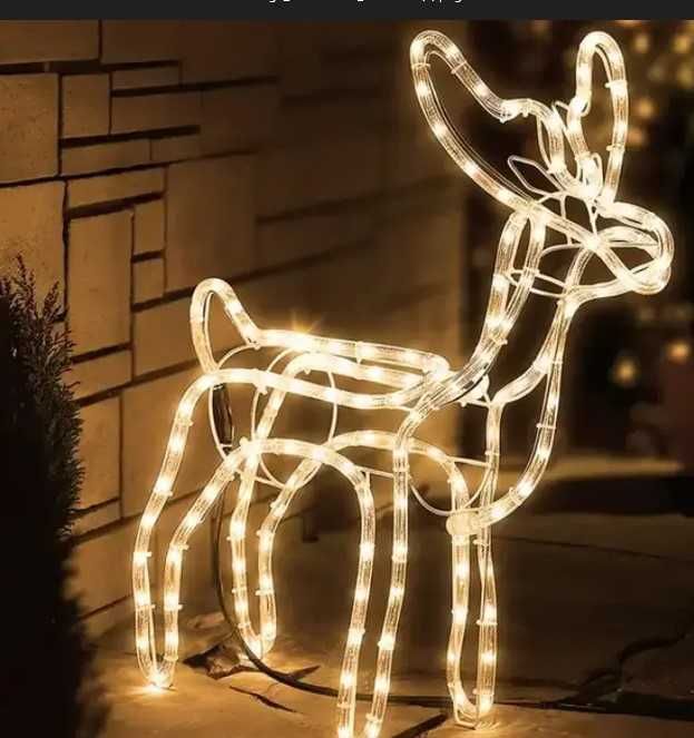 Світлодіодний олень 70 см з рухомою головою Новорічна фігура