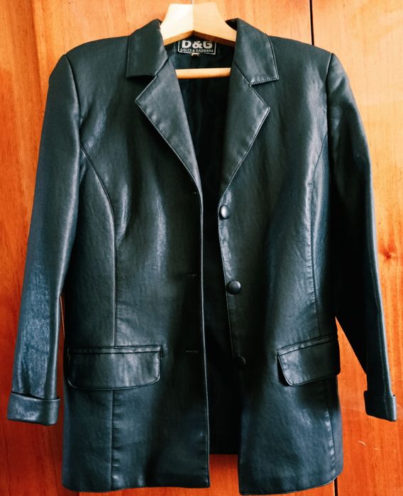 Жіноча шкіряна куртка-піджак Dolce & Gabbana весна/осінь