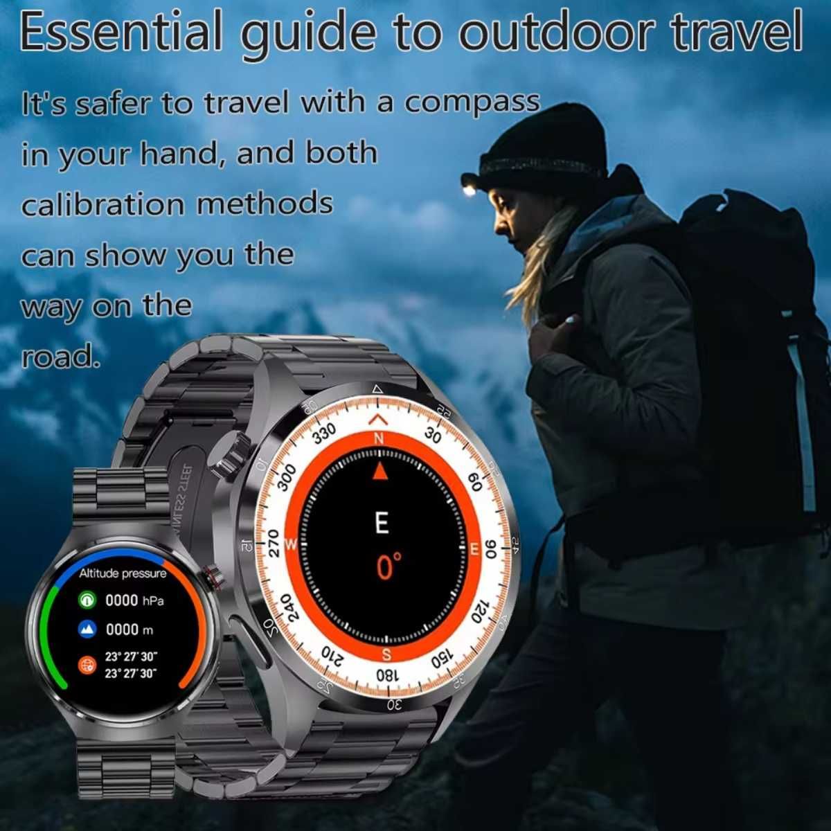 Смарт часы: GT4 PRO+ NFC. GPS. Compass. Деловой стиль.