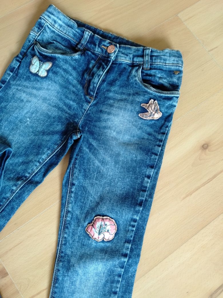 Spodnie jeans + bluzka rozm 134-140 cm