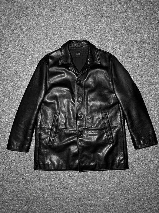 Чоловіча шкіряна куртка HUGO BOSS CHADWICK Italian Calf Nappa - 52/XL