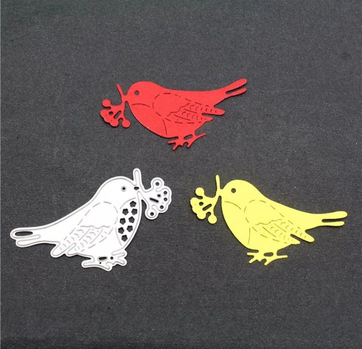 Ptak ptaszek jarzębina wykrojnik wzornik scrapbooking  nowy big sizzix