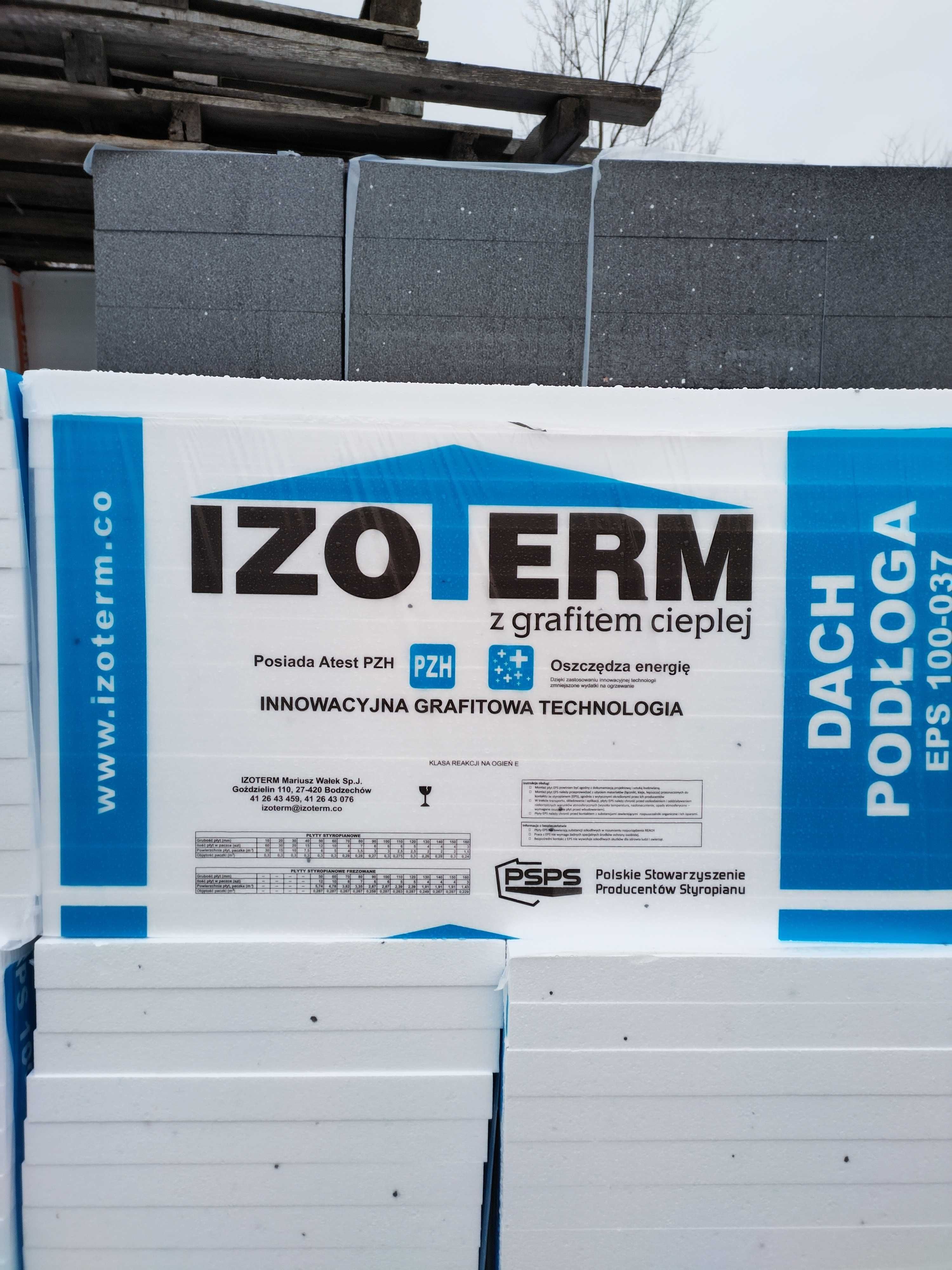 styropian dach podłoga  EPS-100 Izoterm 240 zł/m3 lambda 0,037