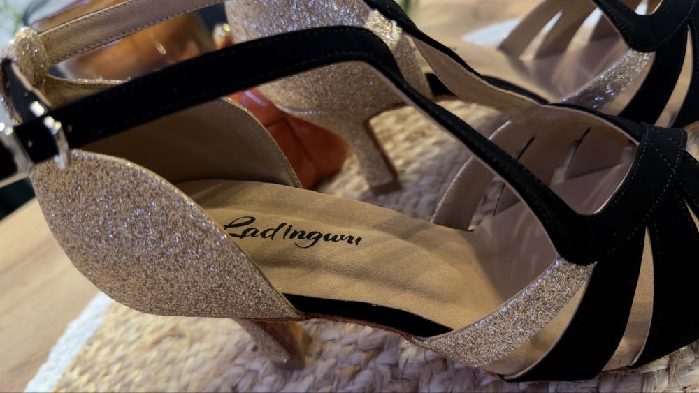 Buty damskie skórzane na obcasie do tańca ślubne wygodne bachata latin