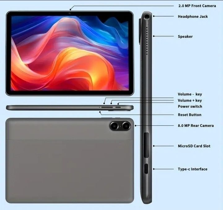 Планшет 16GB/64GB+512GB microSD