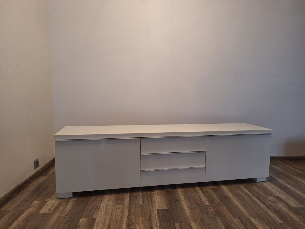 Szafka rtv Ikea Besta biały połysk