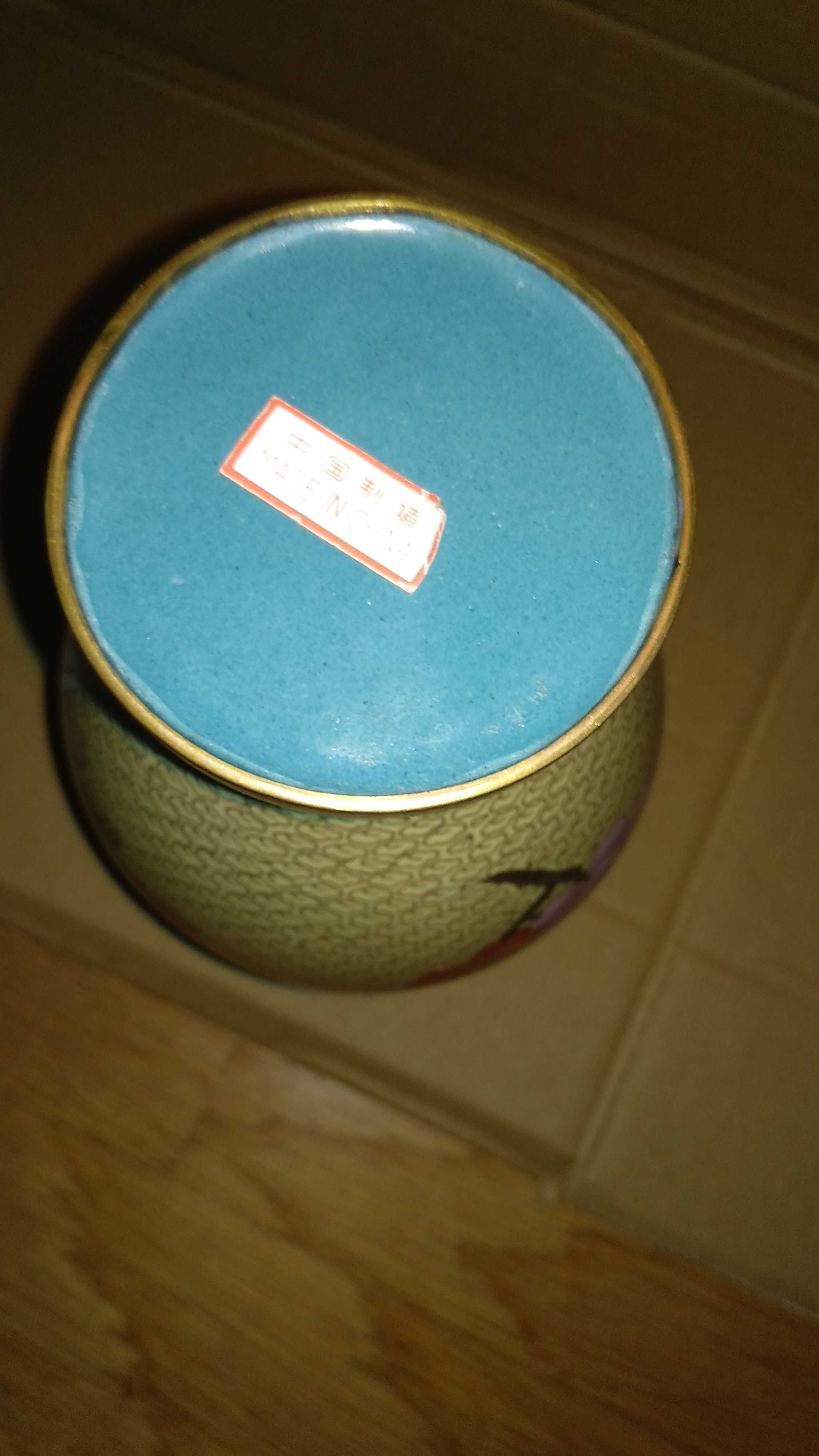Jarra e taça de cloisonné década de 1950