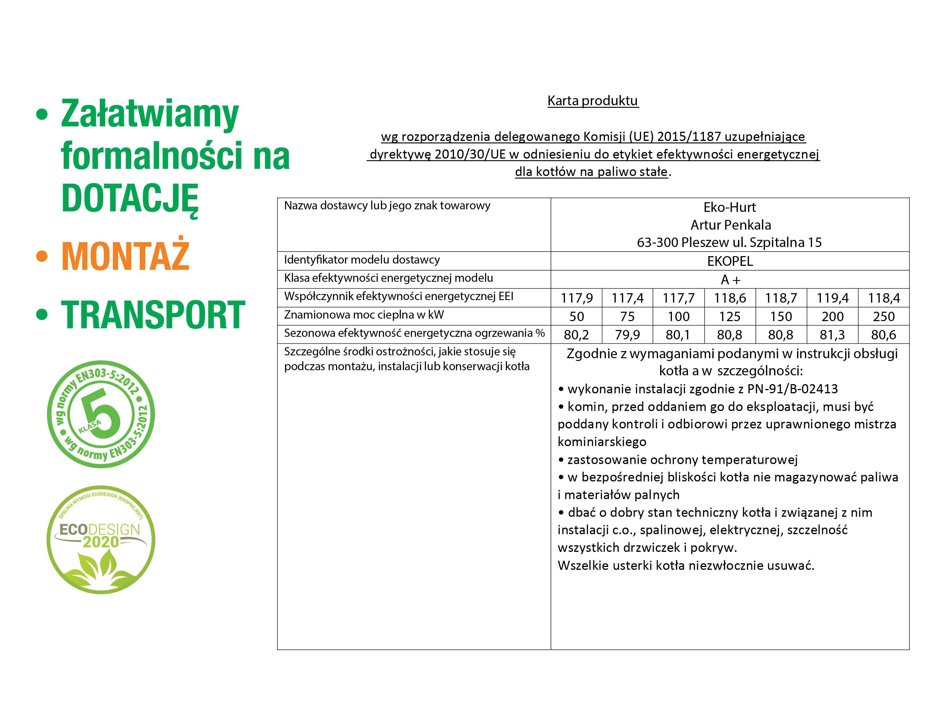 Kocioł pelletowy EKOPEL 50kW A+ certyfikat ECODESIGN 5 klasa dotacje