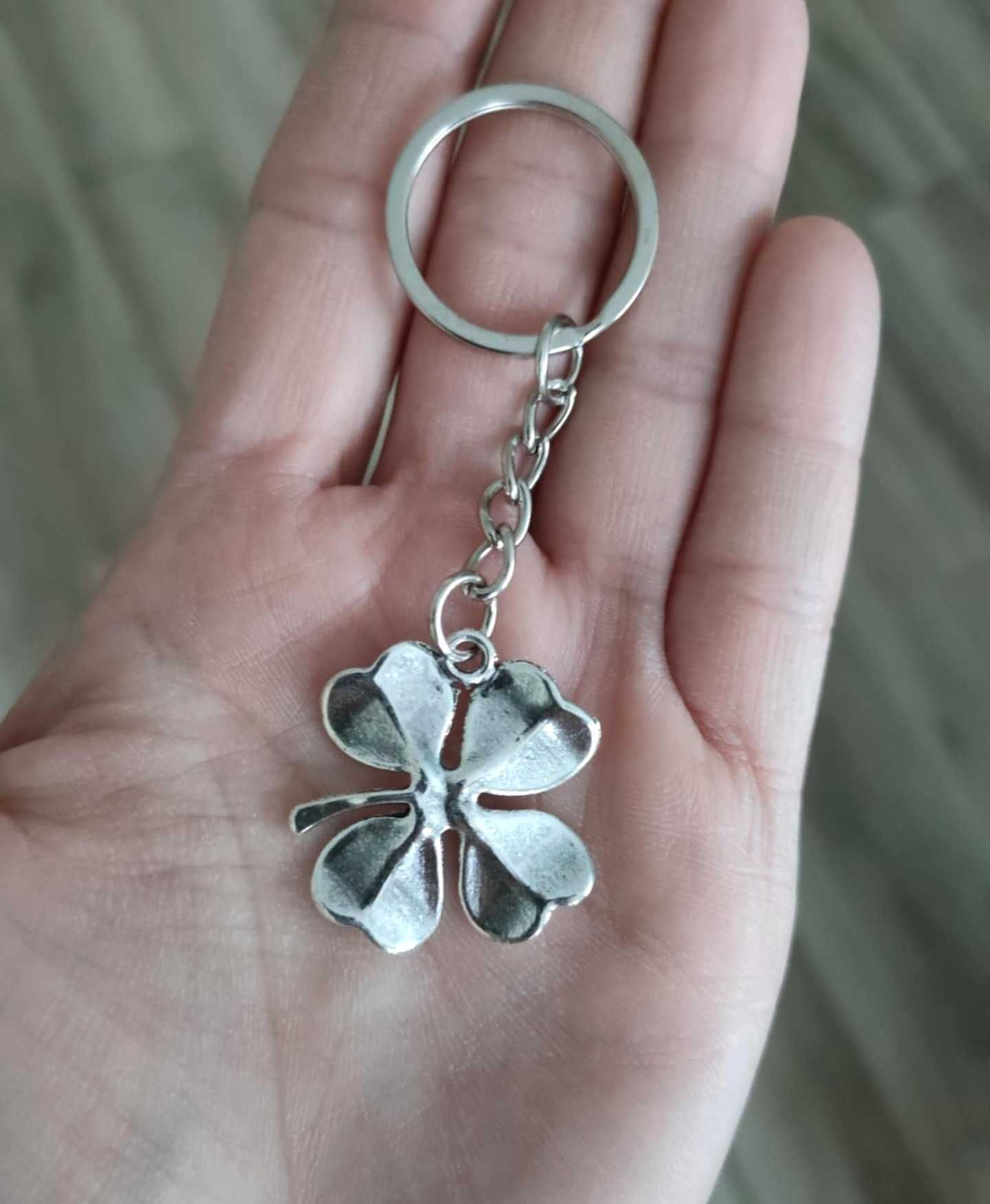Powodzenia Czterolistna Koniczyna Zawieszka Brelok Grawer Good Luck