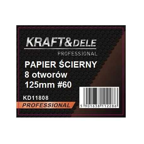 Papier ścierny 10szt., krążki na rzep 125mm P60 , KD11808