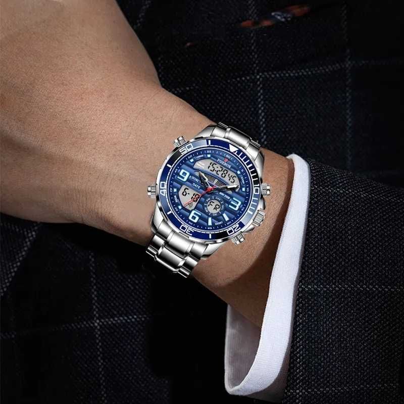 Duży zegarek męski cyfrowy Lige elektroniczny bransoleta luma box