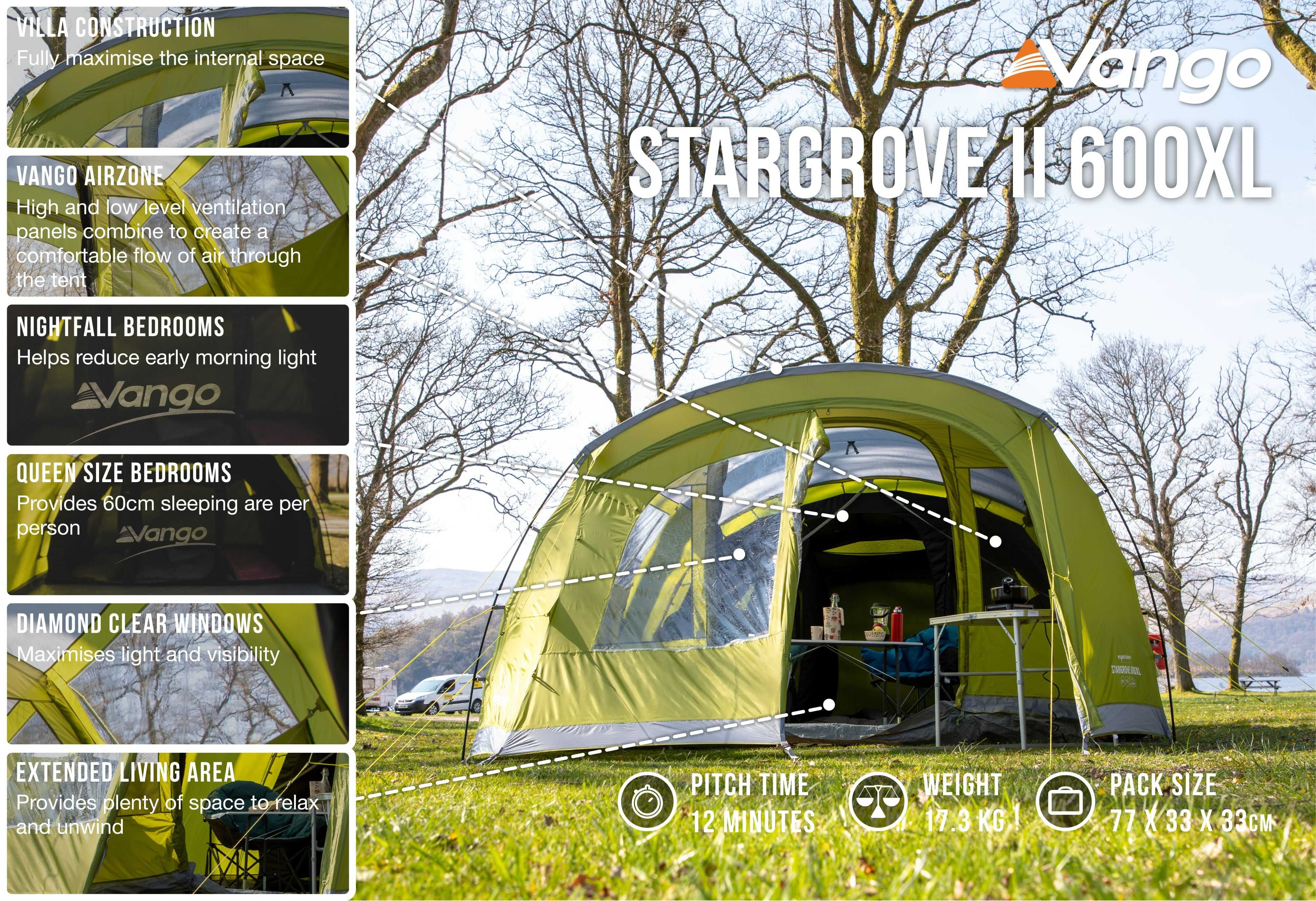 Nowy duży namiot rodzinny VANGO STARGROVE II 600XL