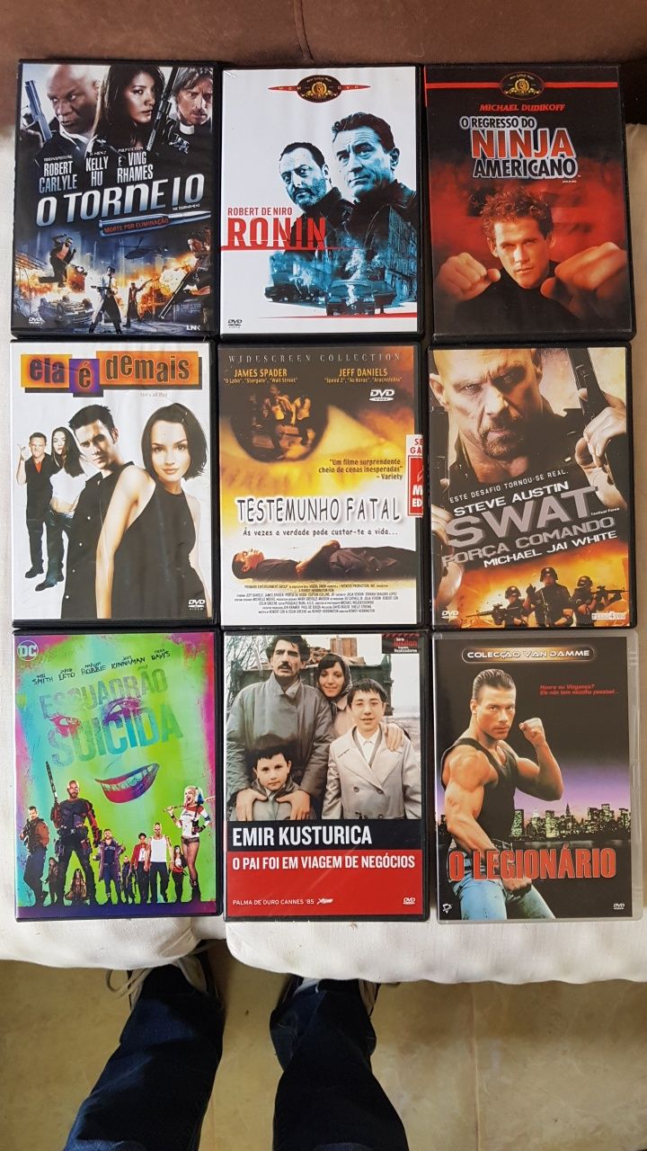 DVDs diversos (ação, comédia, drama)