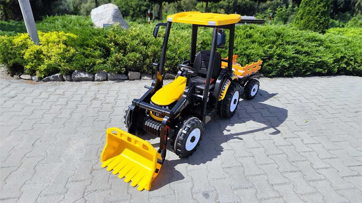 Ogromny Traktor Na Akumulator Dla Dziecka 24V + Przyczepka + Łyżka