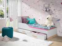 Łóżko dla dziecka białe ROSA 80x180 z 2x szufladami