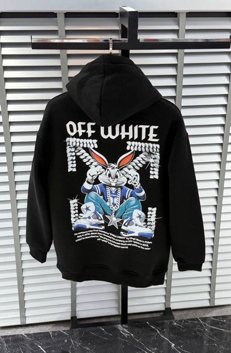 Худі Off-White чоловіче на флісі худі офф-вайт чоловіче на флісі